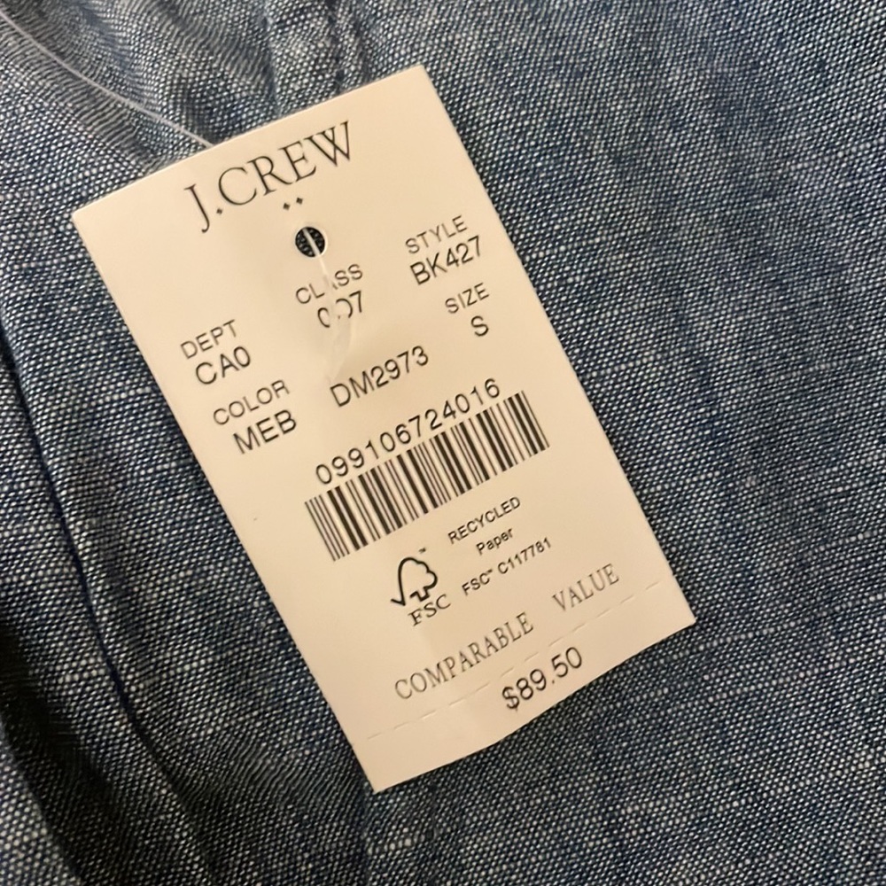 JCrew Chambray Ruffle Top - Picture 2 of 9